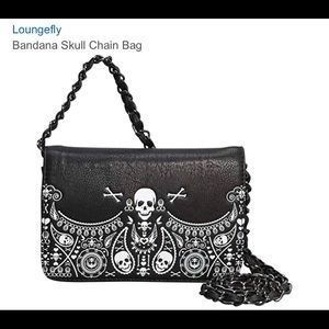 Loungfly bandana skull chain bag